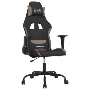 vidaXL Gamestoel stof zwart en taupe