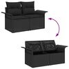 vidaXL Tuin Sofa Set met kussen met opslag met kussen 9 pcs Zwart