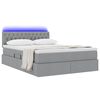 vidaXL Opbergbed met LED met matras Lichtgrijs 140 x 200 cm Polyester