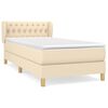 vidaXL Boxspring met matras stof cr&egrave;mekleurig 90x200 cm