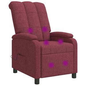 vidaXL Massage Recliner Wijnrood Stof