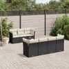 vidaXL 8-delige Loungeset met kussens poly rattan zwart
