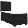 vidaXL Boxspring met matras fluweel zwart 100x200 cm