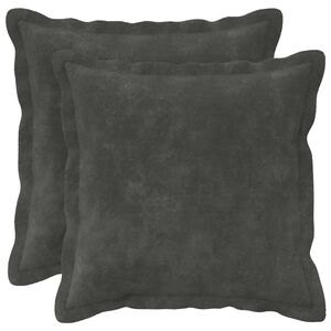 vidaXL Kussen met kussen HOUTEN 2 st Antraciet Microfiber Fleece