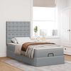 vidaXL Ottoman bed met matras en LED's 90x190cm stof lichtgrijs