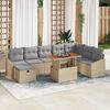 vidaXL Tuin Sofa Set 9 pcs Beige poly rattan
