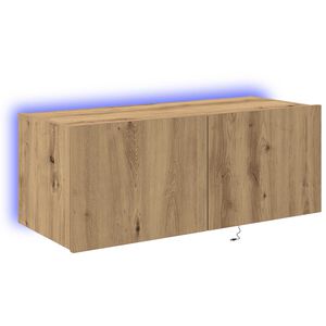 vidaXL TV Wandkast Artisan Eiken 80 x 35 x 31 cm Bewerkt hout