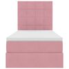 vidaXL Opslag bed met matras met matras Roze 90 x 200 cm Fluweel