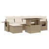 vidaXL 7-delige Loungeset met kussens poly rattan beige