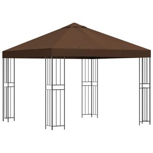 vidaXL Prieel 3 x 3 m Bruin Polyester en staal 190 gsm