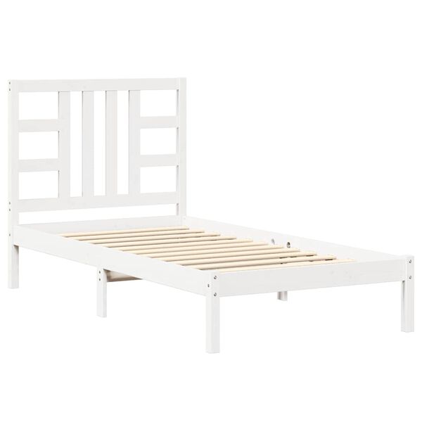 vidaXL Bedframe massief hout wit 90x190 cm