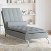 vidaXL Massage chaise longue met bolster stof lichtgrijs