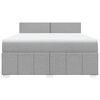 vidaXL Boxspring met matras stof lichtgrijs 180x200 cm