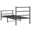 vidaXL Bedframe met hoofd- en voeteneinde&nbsp;metaal zwart 90x200 cm