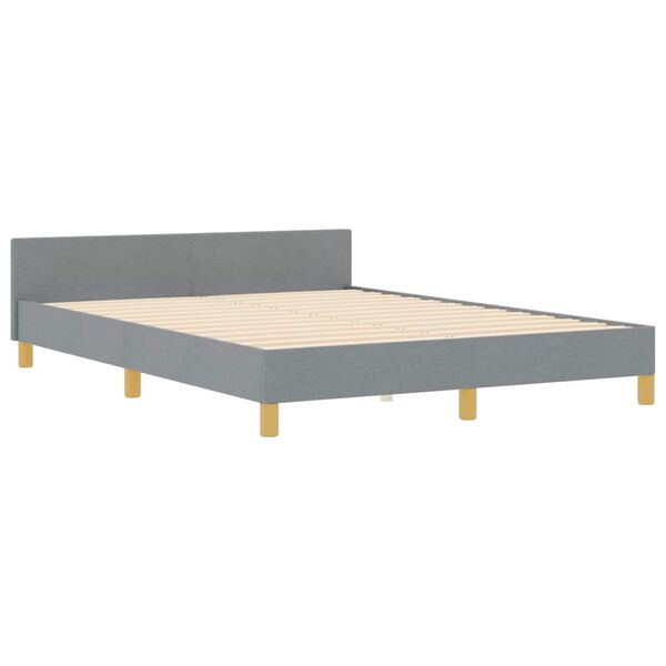 vidaXL Bedframe met hoofdeinde Lichtgrijs 160 x 200 cm Stof