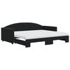 vidaXL Slaapbank onderschuifbed en matrassen 90x190 cm fluweel zwart
