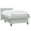 vidaXL Boxspring met matras fluweel lichtgrijs 80x210 cm