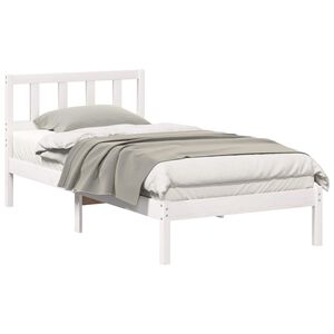 vidaXL Bedframe met hoofdeinde Wit 80 x 200 cm Massief grenenhout