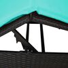 vidaXL Dubbele ligbed Turquoise 205 x 129 x 200 cm poly rattan