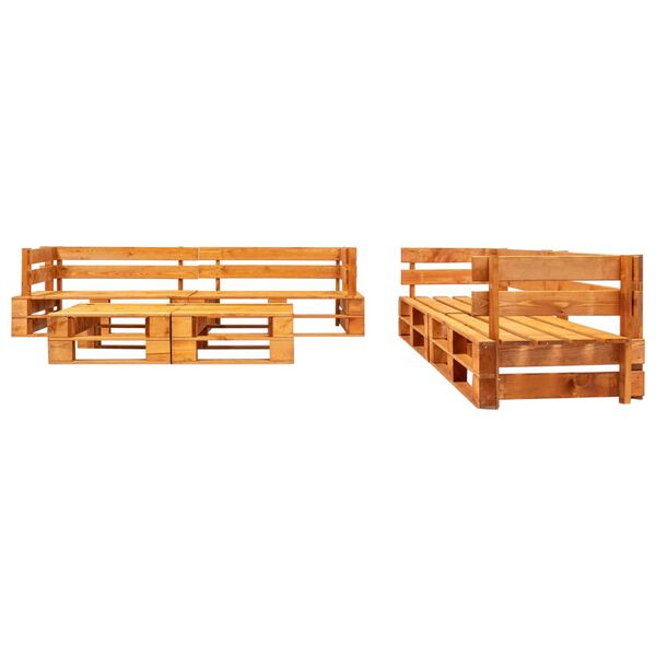 vidaXL 6-delige Loungeset pallet hout honingbruin
