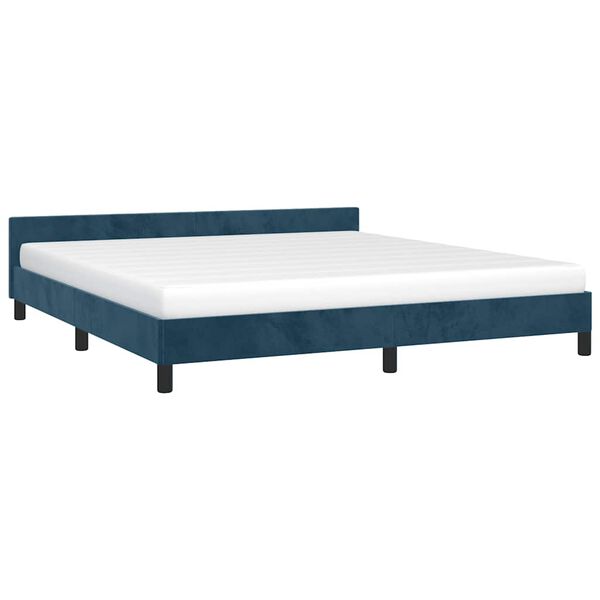vidaXL Bedframe zonder matras 180x200 cm fluweel donkerblauw