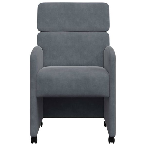 vidaXL Dining Stoelen met Wielen 2 pcs Donkergrijs 58 x 65 x 98 cm