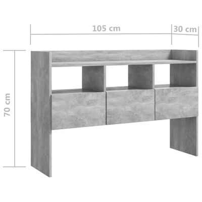 vidaXL Dressoir 105x30x70 cm spaanplaat betongrijs