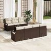 vidaXL Tuin Sofa Set 8 pcs Bruin en Cr&egrave;me Poly rattan, staal en glas