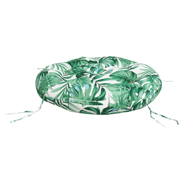 vidaXL Zitkussen rond bladpatroon &Oslash; 60x11 cm oxford stof