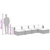 vidaXL 5-delige Loungeset met kussens poly rattan bruin