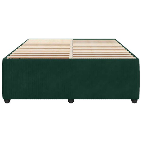 vidaXL Bedframe zonder matras 140x200 cm fluweel donkergroen
