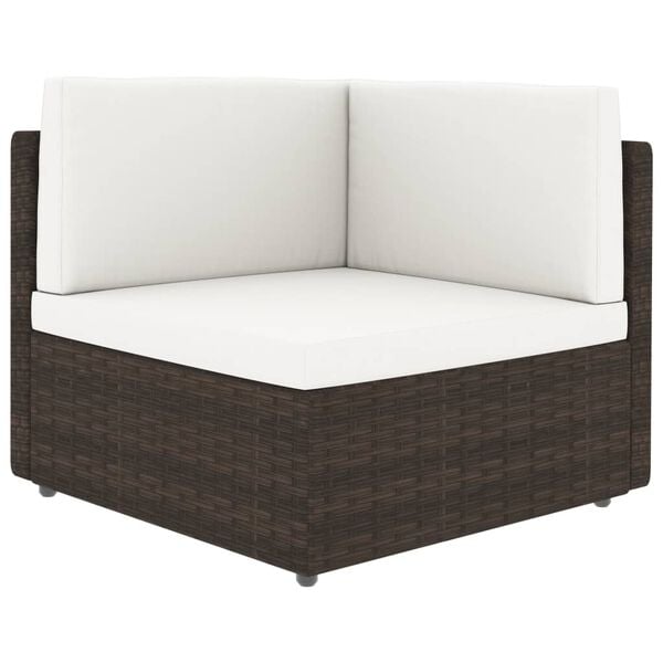 vidaXL 8-delige Loungeset met kussens poly rattan bruin