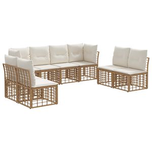 vidaXL Buiten bankenset Naturel Polyester