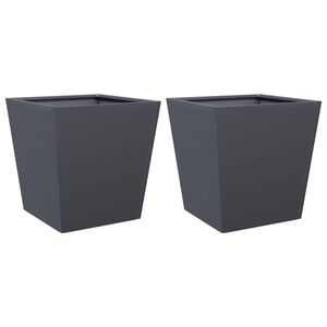 vidaXL Plantenbakken 2 st 40x40x40 cm staal antracietkleurig