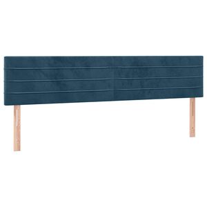 vidaXL Hoofdborden 160x5x78/88 cm fluweel donkerblauw