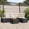 vidaXL Tuinbankenset met kussen 5 pcs Zwart poly rattan