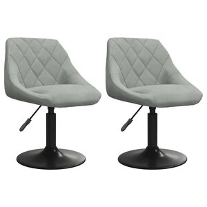 vidaXL Eetkamerstoelen draaibaar 2 st fluweel lichtgrijs