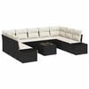 vidaXL Tuin Sofa Set met kussen 10 pcs Zwart poly rattan