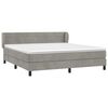 vidaXL Boxspring met matras fluweel lichtgrijs 160x200 cm