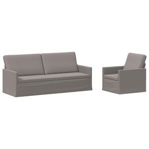 vidaXL Bankstel 2 pcs Taupe Stof