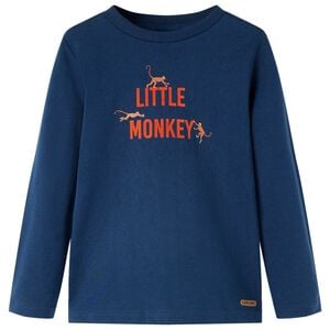 vidaXL Kindershirt met lange mouwen 92 marineblauw