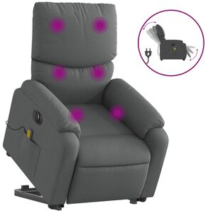 vidaXL Sta-op-massagestoel elektrisch verstelbaar stof donkergrijs