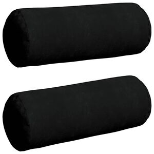 vidaXL Bolster Kussens 2 stuks Zwart &Oslash; 25 x 70 cm Microvezel Stof