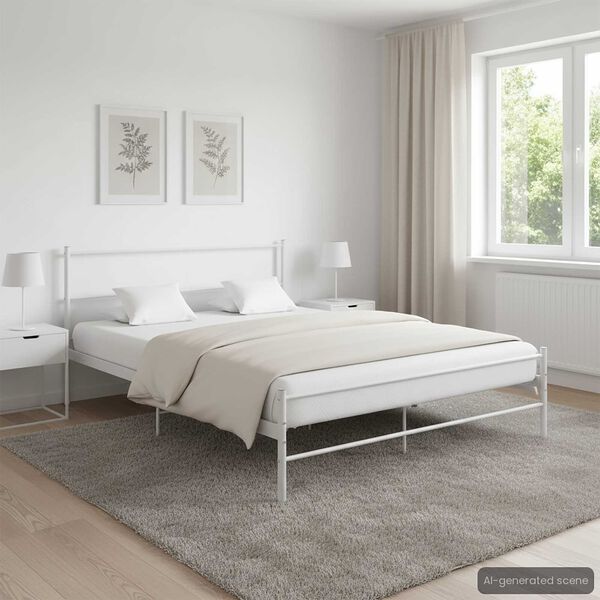 vidaXL Bedframe metaal wit 120x200 cm