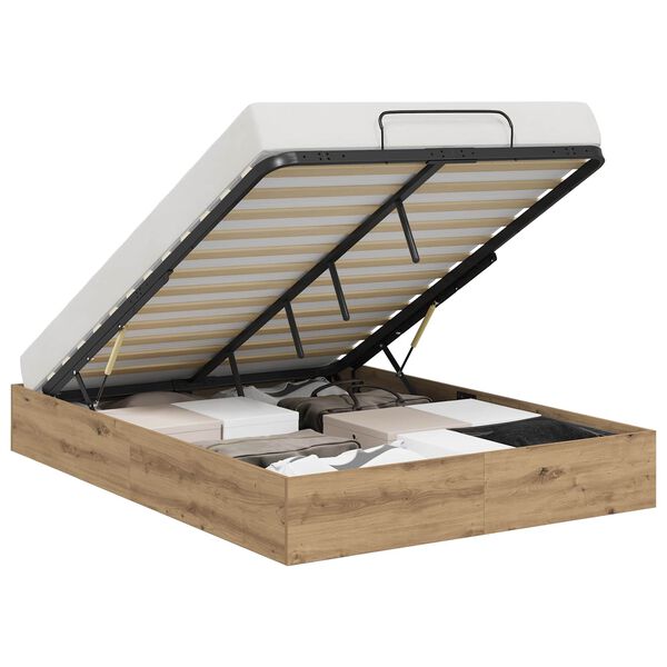 vidaXL Ottoman Bedframe Artisan Eik 150 x 200 cm Geconstrueerd hout