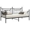 vidaXL Bedframe voor een daybed met hoofdeinde Zwart 90 x 200 cm Staal