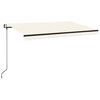 vidaXL Luifel automatisch met LED en windsensor 450x350 cm cr&egrave;mekleur