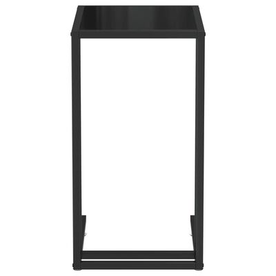 vidaXL Computer bijzettafel 50x35x65 cm gehard glas zwart
