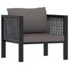 vidaXL 10-delige Loungeset met kussens poly rattan antraciet