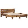 vidaXL Bedframe met hoofdeinde Oudhout 140 x 200 cm Bewerkt hout